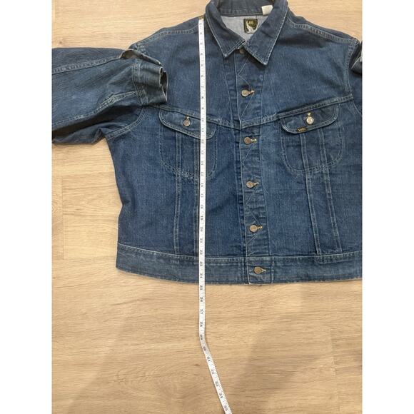 VTG Lee Sanforized Denim Jacket Union Made USA PATD-153438 Trucker Riders Sz 44 - Picture 7 of 10